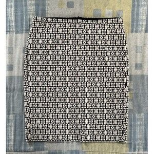Banana Republic Graphic Print Black & White Pencil Skirt Women's Sz 10